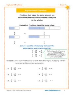 cover image of Grade 5 Maths: Equivalent Fractions